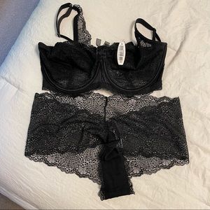 Adore Me Hannalee Unlined Bra + Hipster- 34H L NWT